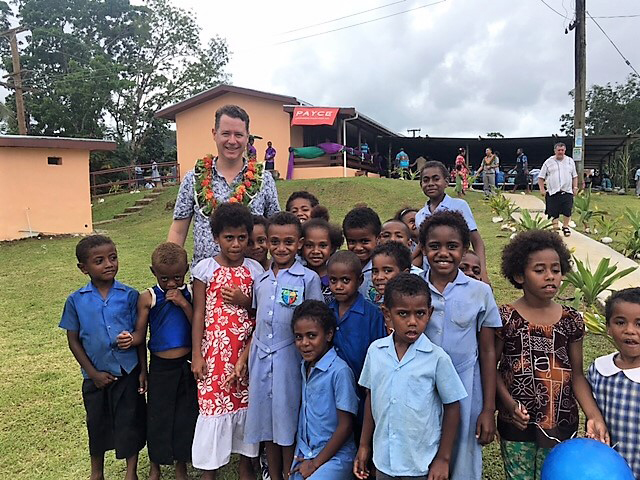 Dominic Sullivan with the Local School Children - Payce Foundation